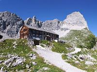 Österreich - Lamsenjochhütte mit Bergkulisse / Karwendel Gebirge